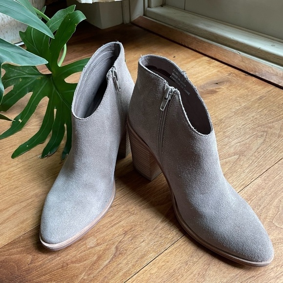 Jeffrey Campbell Taupe Suede Heeled Bootie - Picture 1 of 12